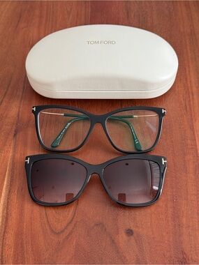Tom Ford w/ Clip-On Sunglasses TF-5824-B 001